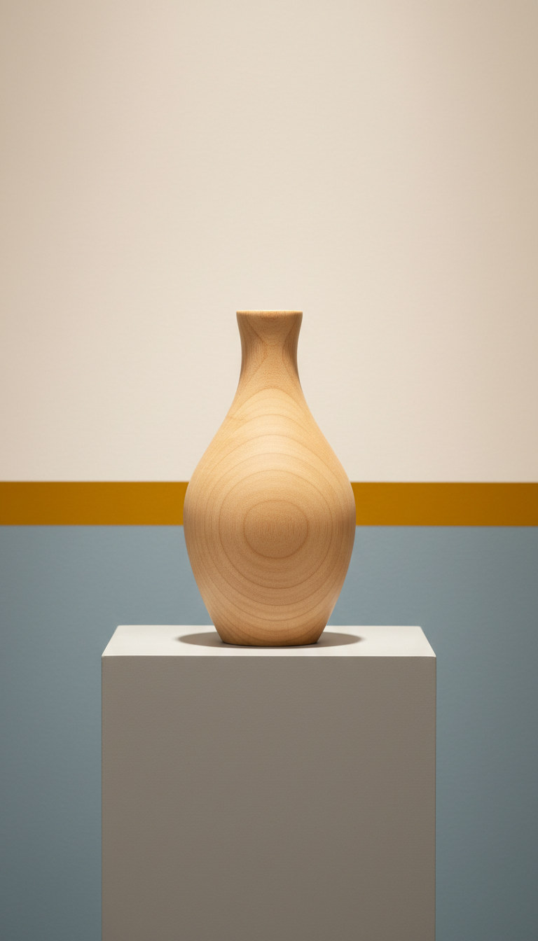 Natural Wood Accent Vase