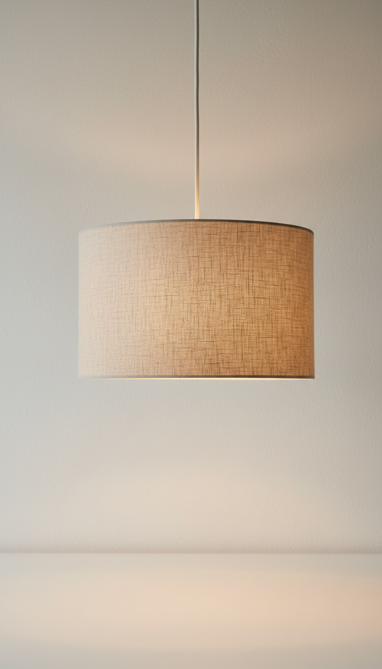 Linen drum pendant